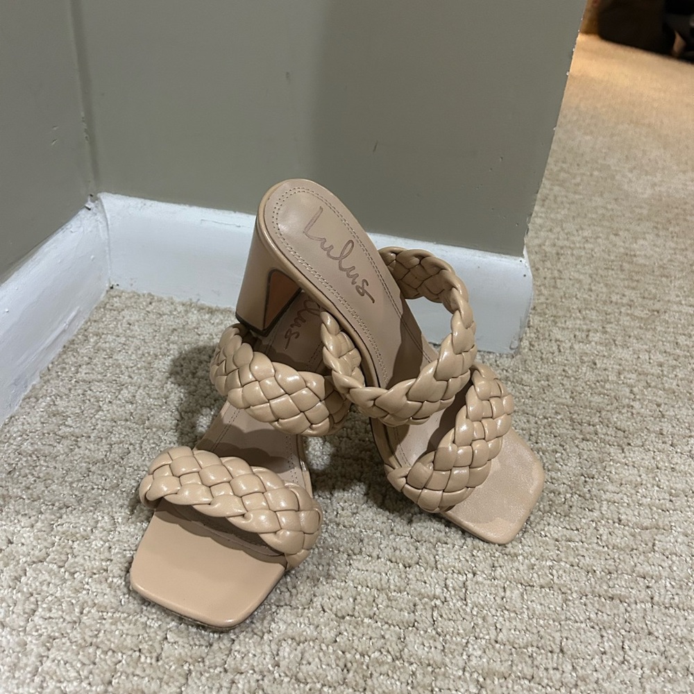 Lulu's Women's Beige Braided Heels